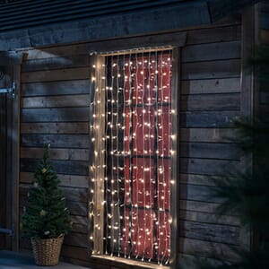 Gardinslynge 1,1 m x 2,0 m varmhvite LED transparent kabel