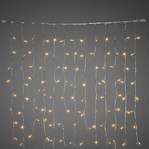 Gardinslynge 1,1 m x 2,0 m amber LED transparent kabel