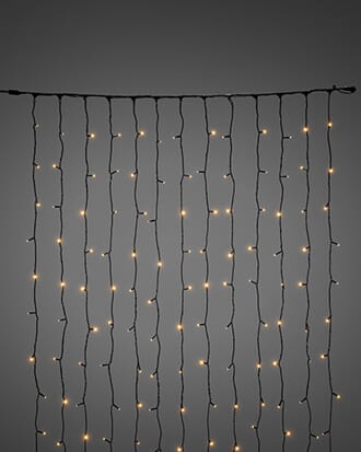 Gardinslynge 1,1 m x 2,0 m amber LED sort kabel