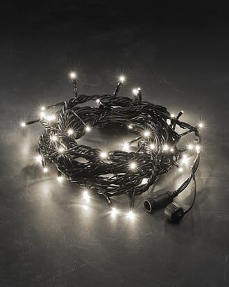 Slynge 50 varmhvite LED sort kabel