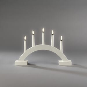 Adventstake på batteri matt hvit