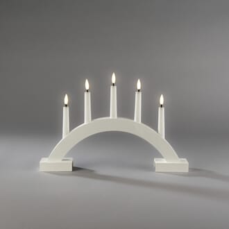 Adventstake på batteri matt hvit