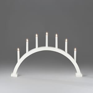 Adventstake 7 armet buet hvit