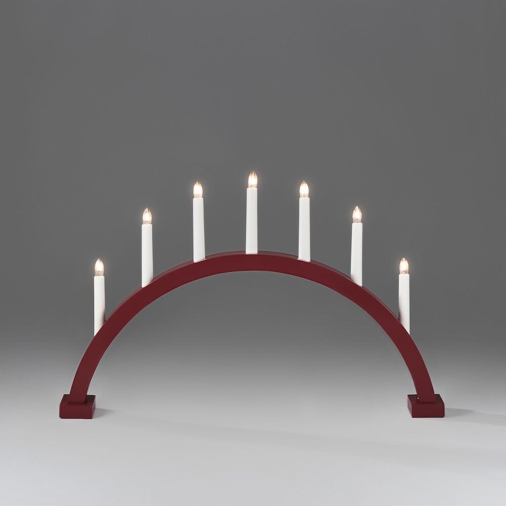 Adventstake 7 armet bue matt mørk rød - Trend Collection AS