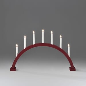 Adventstake 7 armet bue matt mørk rød