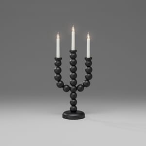 Adventstake 3 lys sort