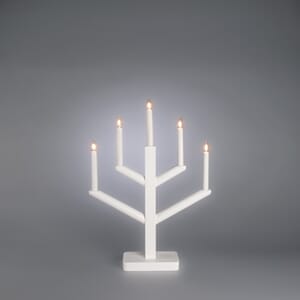 Adventstake 5 armet hvitlakkert