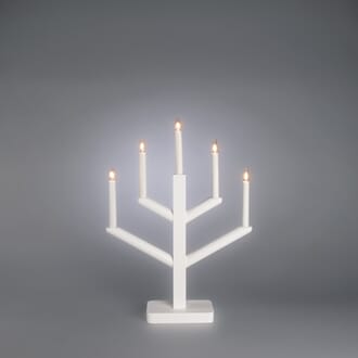 Adventstake 5 armet hvitlakkert