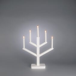 Adventstake 5 armet hvitlakkert