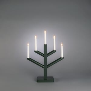 Adventstake 5 armet mørk grønn