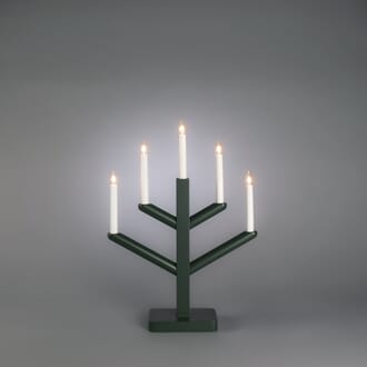Adventstake 5 armet mørk grønn