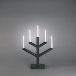 Adventstake 5 armet mørk grønn