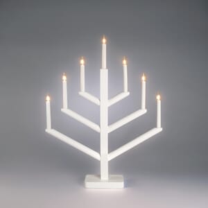 Adventstake 7 armet hvitlakkert