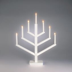 Adventstake 7 armet hvitlakkert