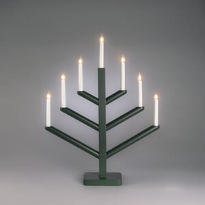 Adventstake 7 armet mørk grønnlakkert