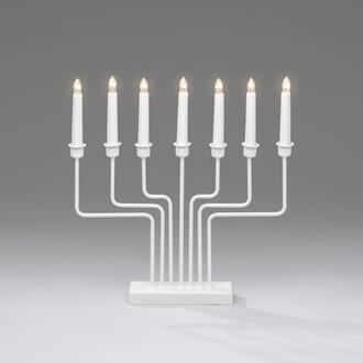 Adventstake 7 armet hvit metall