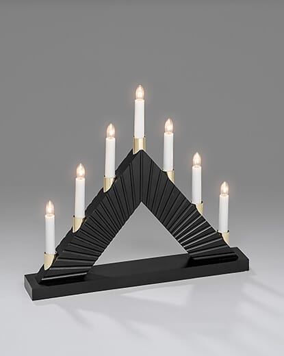 Adventstake 7 armet sort messing dekoring inngår - Trend Collection AS