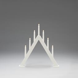 Adventstake 7 armet matt hvit