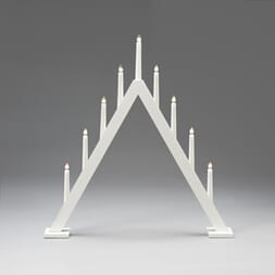 Adventstake 9 armet matt hvit