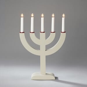 Adventstake 5 armet beige/rød