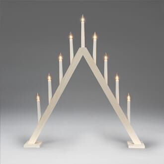 Adventstake 9 armet hvitbeiset