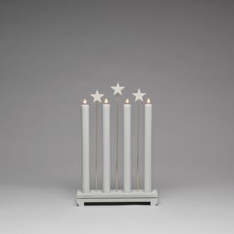 Adventstake 4 armet grå med stjerner