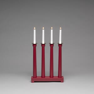 Adventstake 4 armet rød/messing