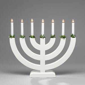 Adventstake 7 armet hvitlakkert