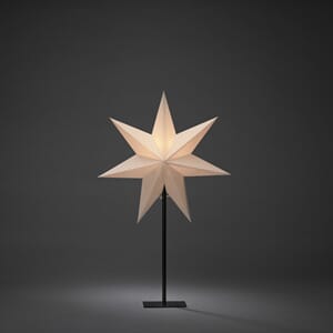 Pappstjerne 40 cm på fot 65 cm greige/sort