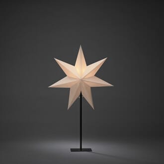 Pappstjerne 40 cm på fot 65 cm greige/sort