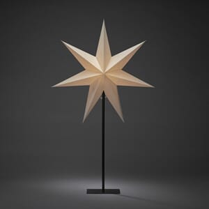 Pappstjerne 50 cm på fot 80 cm greige/svart