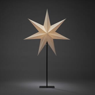 Pappstjerne 50 cm på fot 80 cm greige/svart