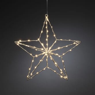 Stjerne 37 cm 90 amber LED sølv