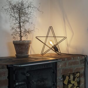 Stjerne metall sortlakkert 36 cm