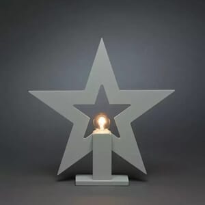 Stjerne grålakkert tre på fot 36 cm