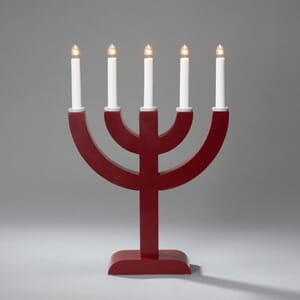 Adventstake 5 armet rød/beige