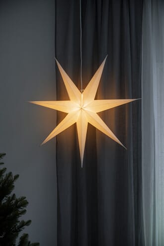 Adventstjerne 78 cm hvit lin