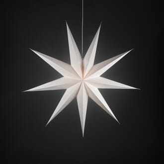 Pappstjerne 115 cm hvit 9 armet