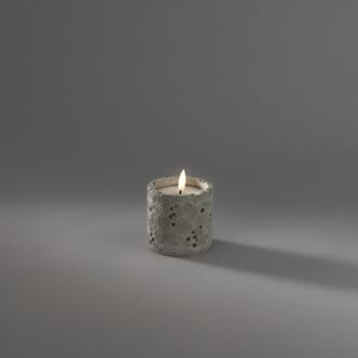 Cementlys varmhvit LED 8 cm