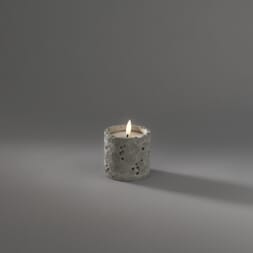 Cementlys varmhvit LED 8 cm