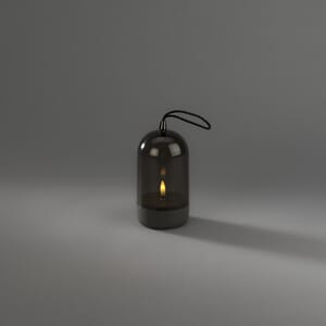 Lanterne grå/røkfarget varmhvit LED