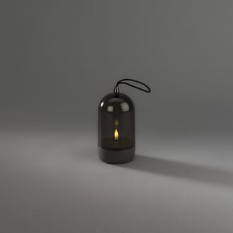 Lanterne grå/røkfarget varmhvit LED