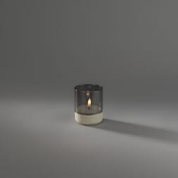 Lanterne beige/røkfarget varmhvit LED