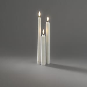 Sett av hvite kronelys 28 cm