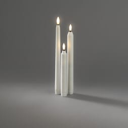 Sett av hvite kronelys 28 cm