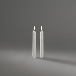 Sett av hvite kronelys 19 cm