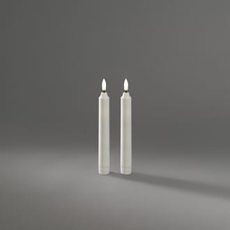 Sett av hvite kronelys 19 cm