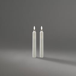 Sett av hvite kronelys 19 cm