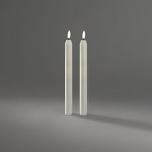 Sett av hvite kronelys 25,5 cm