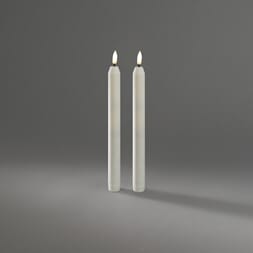 Sett av hvite kronelys 25,5 cm